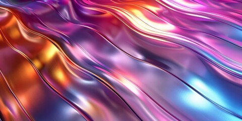 A vivid abstract background with a dynamic flow of purple and orange colors.