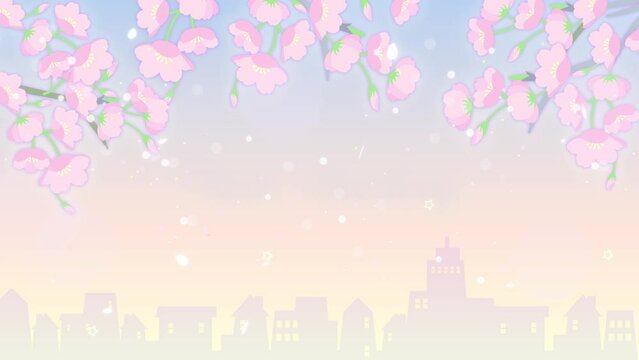 桜が舞い散るローディング画面動画素材
