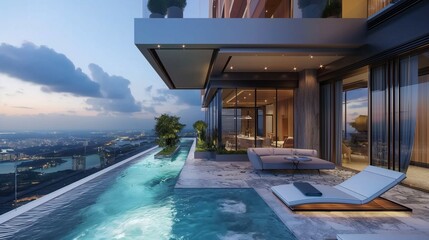 A Modern House With A Swimming Pool 