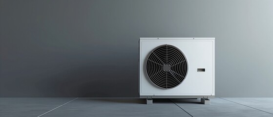 outdoor unit with air source heat pump. It is easy to harvest the energy contained in the air and use it for summer cooling, hot water, and heating in the winter.