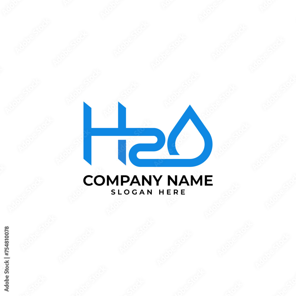Aufkleber professional logo design in h2o logo with technology inspired style in modern and geometric shape wi