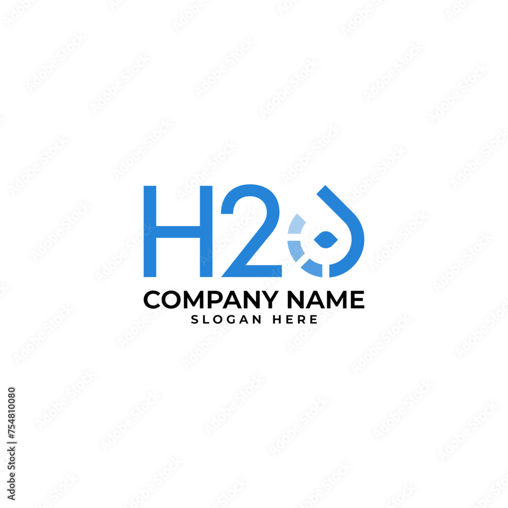 Aufkleber professional logo design in h2o logo with technology inspired style in modern and geometric shape wi
