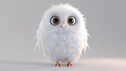 Adorable Owl Chick: Fluffy Charm. Generative AI