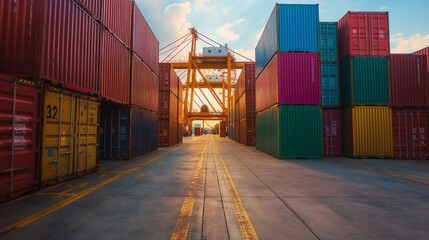 Fototapeta premium Cargo Container Freight Yard