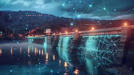 Hydroelectric power station, river, water, renewable energy resource, electric industrial technology, factory, natural, environment, landscape