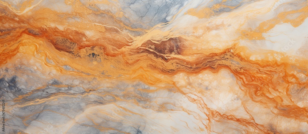Poster a detailed close-up view of a marble surface, showcasing the intricate patterns and textures of the 