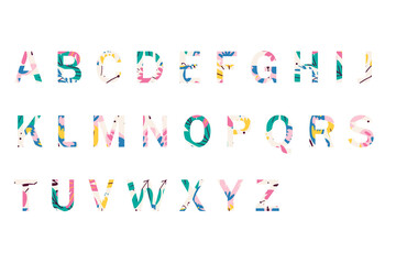 English letters alphabet style 