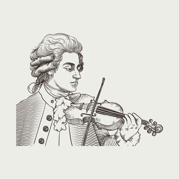 Hand Drawn Mozart Illustration 5