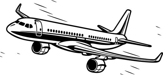 Journey to the unknown Vector illustration of an airplane