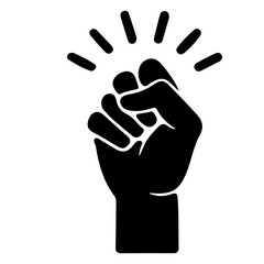 Obraz premium silhouette of a hand sing fist