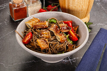 Buckwheat Soba with eel and vegetavles