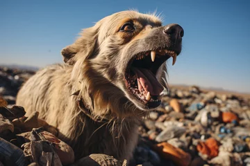 Badkamer foto achterwand In the rubbish dump there are Striped Hyena biting © wendi