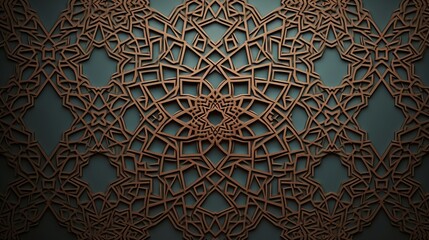 Background with canvas texture and Islamic pattern.