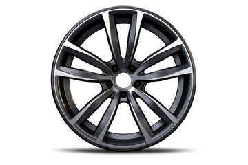 Obraz premium Alloy car rim for wheel isolated on a white background. Alloy wheel design for car wheel. Close-up.