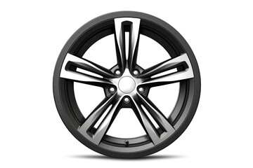 Obraz premium Alloy car rim for wheel isolated on a white background. Alloy wheel design for car wheel. Close-up.