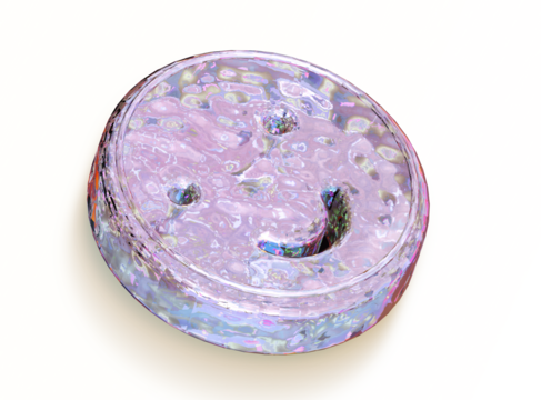 Smiley face iconic glass with Air Bubbles effect, realistic rendering graphic resources , transparency background. abstract glass molecule structure of liquid or air