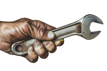 Man Holding Wrench - Powered by Adobe