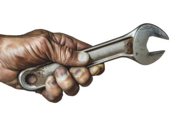 Man Holding Wrench