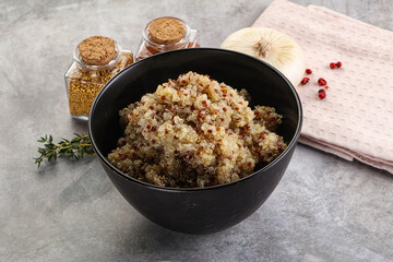 Vegan cuisine - boiled quinoa cereal