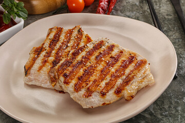 Tasty grilled pork meat steak