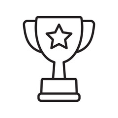 Trophy line icon. Trophy cup, winner cup, victory cup vector icon. Reward symbol sign for web and mobile.