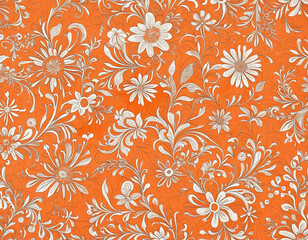 Fototapeta na wymiar background with flowers orange vintage background