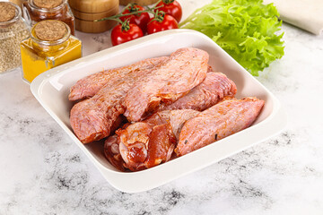 Marinated Duck wings for barbecue