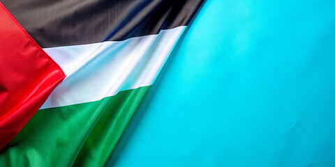 Palestine flag waving copy space