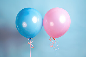 Pink and blue balloon, baby gender determination concept