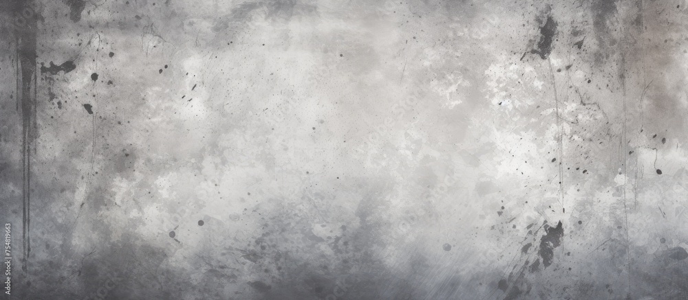Poster a black and white image of a grungy wall, showcasing a textured surface with various cracks and stai