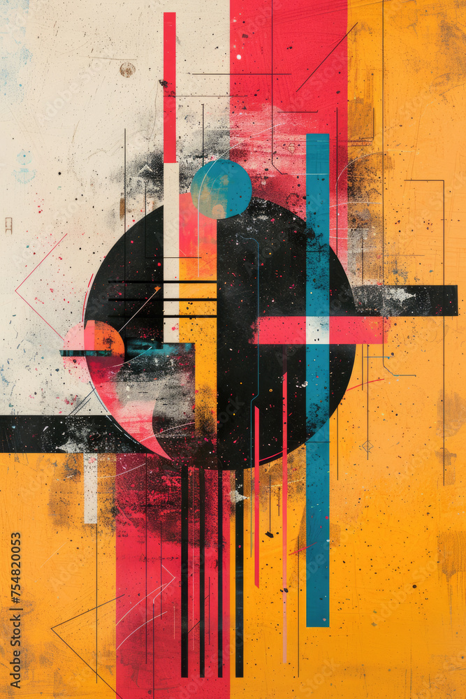 Aufkleber geometric shapes pattern abstract background