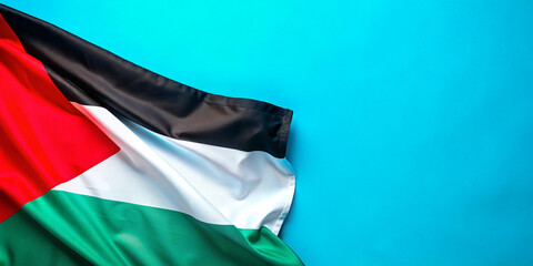 Palestine flag waving copy space