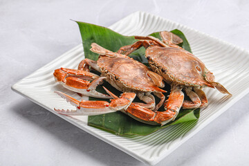 Yummy boiled crab in the plate