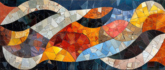 Abstract background from colored mosaic tiles