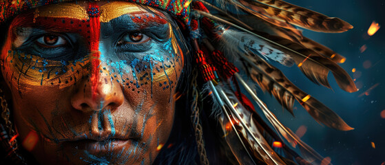 Portrait of a North American Indian man
