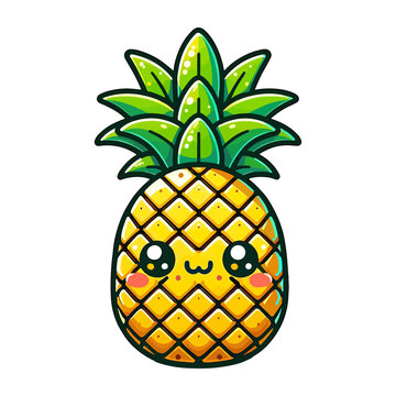 cartoon icon character cute pineapple