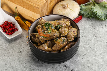 Chicken liver in cream sauce