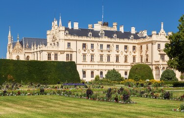 Lednice Chateau built in Neo-Gothic style Czech Republic - 754821856
