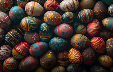 Fototapeta na wymiar Beautiful easter eggs 