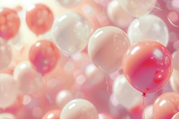 elegant 3d balloons background,  soft colors
