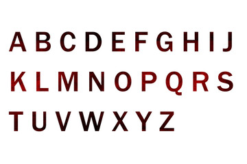 Red And Black English letters alphabet