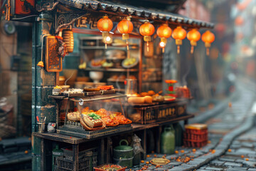 Street food stall at the bazaar
