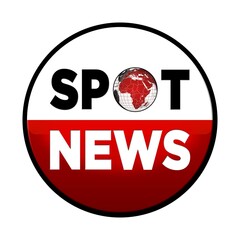 Spot News lettering on button - 3D Illustration