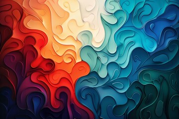 abstract colorful background with lines and waves. abstract background for World Autism Acceptance Week  - obrazy, fototapety, plakaty