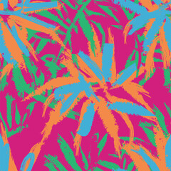Fototapeta na wymiar Colourful Tropical Leaf Seamless Pattern Design