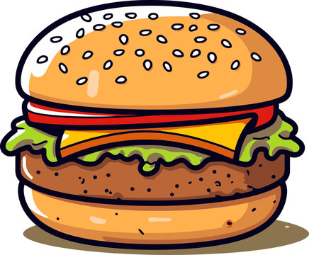 Colorful Burger Vector Illustration for Playful Brands