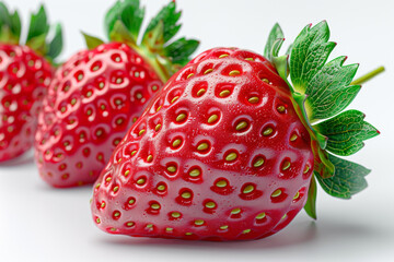 The ripe red strawberries are shiny and delicious. It is used as an ingredient in all sorts of sweets, cakes, ice creams, drinks, etc., increasing the value of the product. Fruits and vegetables conce