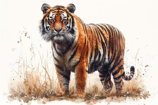 Tiger watercolor painting