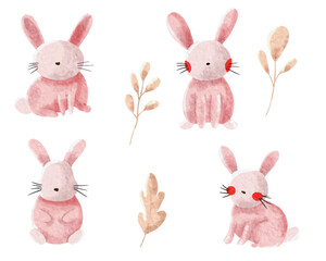 Cute Little Bunny Watercolor