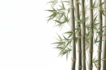 Picture of auspicious bamboo trees on a white background.